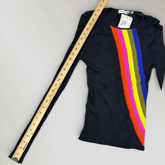 NWT Mary Katrantzou Rainbow Stripe Sweater Hydra Long Sleeve Pullover Size Lrg - Picture 5 of 8
